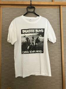 新品　送料無料　beastie boys check your head tシャツ　ホワイト　Lサイズ　HAZEデザイン　イギリス購入