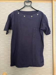 送料無料　美品　キャピタル 藍染tシャツ　厚手　星刺繍　サイズ４