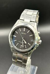 [A]時計(サ60)★[[WH-11625]]★SEIKO(セイコー)★7B22-0AY0★ラウンド・デイト ソーラー★ブラック・デイト★稼働不明★