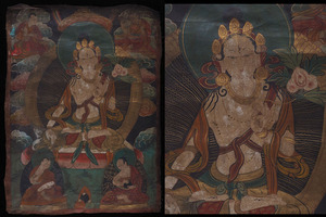 [ genuine work ]A_VC20_ old . ultimate coloring superfine .chi bed ..... tongue ka autograph .67cm×49cm / Buddhism fine art Buddhist image old . car la tea kla cosmos map ..