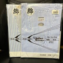 新品＊保管品　紳士　肌着　半袖　綿100％　2枚セット　日本製　昭和　クール　メンズインナー　ストライプ_画像1