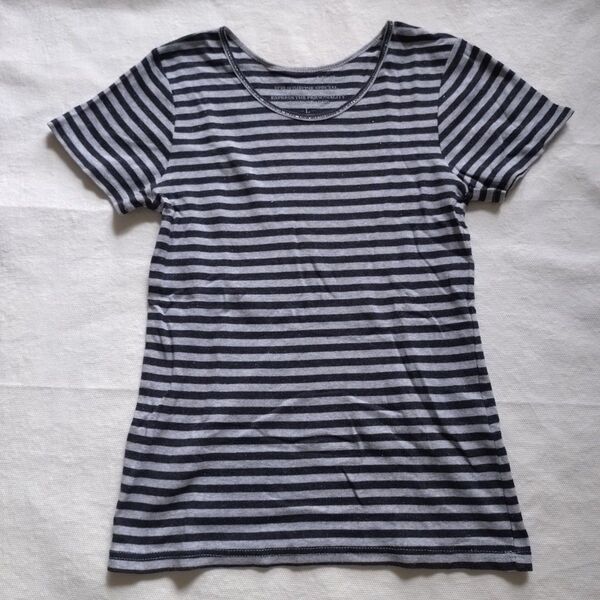 ラメ入り ボーダー 半袖Tシャツ Lサイズ