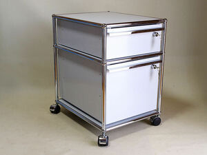  beautiful goods USM Haller system is la- roll Boy desk wagon cabinet white key have modular storage with casters .
