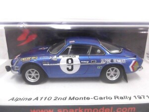 【未開封】spark 1/43 Alpine A110 2nd Monte-Carlo Rally 1971 J-L Therier/M.Callewaert S6105 MINIMAX スパーク/60サイズ