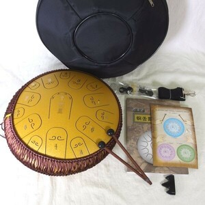 【美品】漢盤 スチール タン ドラム/スリットドラム Key:C/ハ長調 STEEL TONGUE DRUM/鋼舌鼓 ケース付き 中国楽器/120サイズ