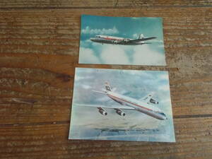 古いポストカード◆JAL　ポストカード JAPAN AIR LINES DC 4型 高千穂号 DC-8C COURIER 2枚 　未使用