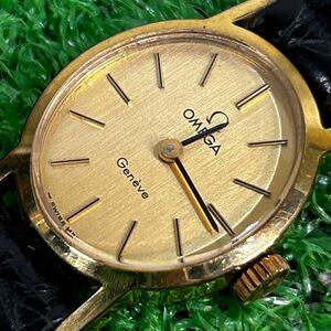 OMEGA オメガ 時計 Geneve ジェネーブ レディース 腕時計 ゴールド GOLD PLATED 30 箱付き 動作未確認 ジャンク品(E480)