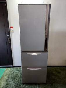 @HITACHI/ Hitachi / non freon freezing refrigerator /375L/3 door / left opening /.... vegetable ./ light brown /2019 year made /R-K38JVL(T)/0516g3