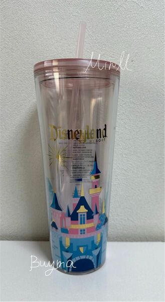 Disneyland 眠れる森の美女のお城 プラスチック ストロー付タンブラー