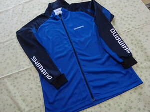  Shimano SH-006V blue M size print full Zip shirt unused 