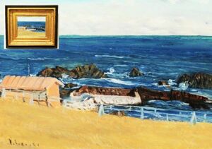 Art hand Auction ◇Authenticity guaranteed◇ Tokutaro Takaoka Sea and Rocks Founding member of Ichiyokai Oil painting No. 4, Painting, Oil painting, Nature, Landscape painting