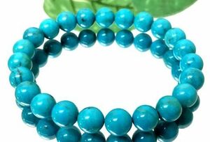 [ super rare ] natural turquoise 8mm bracele Turkey one jpy ~