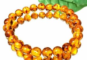 [ super rare ]5A natural amber 8mm bracele the earth. history one jpy ~