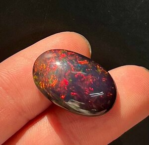 [.....!] super class extra-large finest quality top class natural black opal . color beautiful kaboshon loose 24×15.4mm 16.0ct one jpy ~