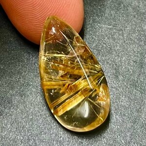 [ rare ] large grain 5A rutile quartz loose 23×12mm gold needle transparency eminent 1 jpy ~