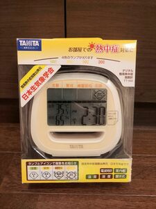 タニタ　簡易熱中症指数計　TT-553-OR　デジタル温湿度計　電波時計機能付　置時計　TANITA　TT553OR