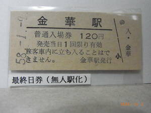 ■無人駅化前最終日■　国鉄　石北本線　金華駅　昭58.１.９　0834　★送料無料★