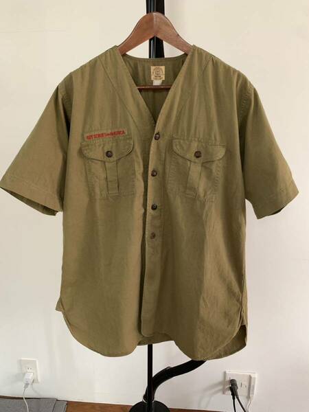 40s 50s BSA チェンジボタン　ボーイスカウトシャツ　シャツ 半袖シャツ RRL 古着