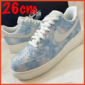 ★送料無料★【新品 海外限定】26cm Nike WMNS Air Force Low Clouds se ナイキ ホワイト エアフォース1 ロー クラウズ デニム 雲 ブルー