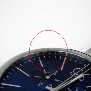 ジャンク品 CK Calvin Klein カルバンクライン 腕時計 K2G 271 ステンレス クロノグラフ 青文字盤 元箱付きの画像8