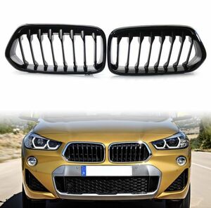 【送料無料】フロントGrille キドニーGrille ブラック BMW F39 X2 2018-2021