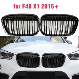 【送料無料】フロントGrille キドニーGrille ブラック BMW X1 F48 F49 2016-2020