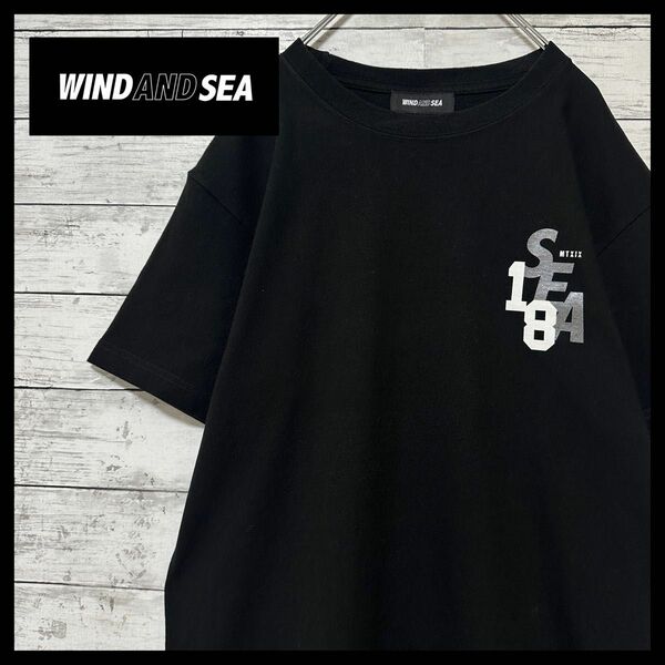 940【希少デザイン】WINDANDSEA☆ 美品　胸ロゴ　プルオーバー　半袖　プリントTシャツ