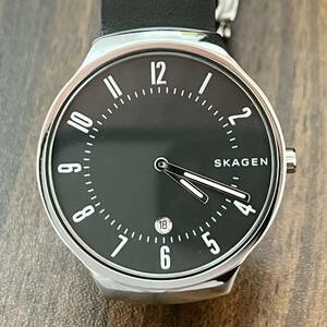 *SKAGEN quartz wristwatch analogue leather SS SKW6459 operation goods 