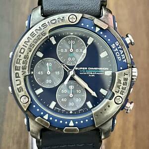 *SEIKO Seiko ALBA Alba SUPER-DIMENSION chronograph V655-8000 quartz men's wristwatch operation goods 
