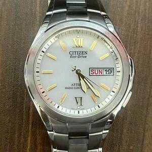 ★CITIZEN シチズン Eco-Drive エコドライブ ATTESA アテッサ 腕時計 H100-T010431 ソーラー電波 稼働品