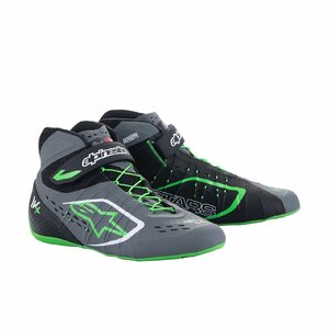 alpinestars( Alpine Stars ) Cart shoes TECH-1 KX V2 SHOES ( size USD: 10) 1116 BLACK DARK GRAY GREEN FLUO