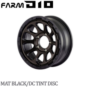 Motor Farm (モーターファーム) FARM D10 (ファーム ディ テン) 16x6.0J 5H/139.7　-5 マットブラック ＤＣ　ティントディスク (１本)