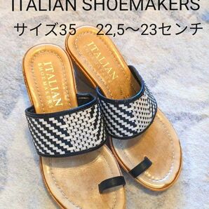 【ITALIAN SHOEMAKERS　イタリアンシューメーカー　サンダル　ウエッジソール　22,5〜23センチ　 イタリア製】