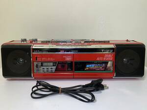 SHARP sharp radio-cassette QT-Y11 stereo double cassette double radio-cassette audio Showa Retro Vintage Junk used present condition goods szlp