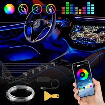 車 LEDライト 車内 アンビエントライト USB式 雰囲気ライト 8色切替 RGB 車用LEDテープ インテリアライト 音に反応 多種モード 防水_画像1