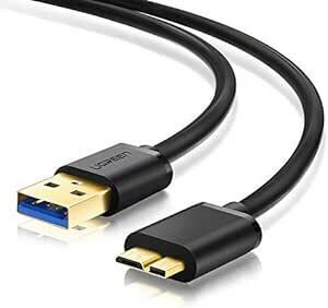 UGREEN USB3.0 MicroB USBケーブル タイプAオス - マイクロタイプBオス 高速転送と急速充電 外付けHDD