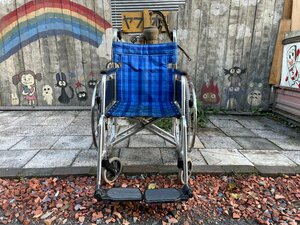 【1286】【未整備】『車椅子』　松永製作所　MATSUNAGA　アルミフレーム折り畳み式　介護/自走両用　　引取可・発送可