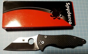 ■ 新品未使用 ■ スパイダルコ ■ Yojimbo■ カーボンハンドル ■ 折りたたみナイフ ■ 直刃 ■ ブラック ■ Spyderco ■ CPMS30V ■