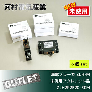 ＼未使用アウトレット品／【河村電気産業】漏電ブレーカ （ZLH2P2E20-30M）6個set