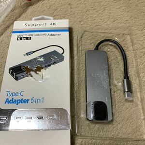 605t0511☆ USB C ハブ 5 in 1 LANポート付き HDMI 変換アダプタ ドッキングステーション TypeC マルチポート