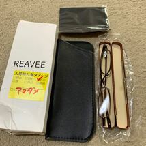 605t1609☆ [REAVEE] 老眼鏡 ミニサイズフレーム メタル コンパクト ポケットに収納 軽量 おしゃれ ケース付き 度数 「+1.0~+3.5」_画像1