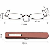 605t1609☆ [REAVEE] 老眼鏡 ミニサイズフレーム メタル コンパクト ポケットに収納 軽量 おしゃれ ケース付き 度数 「+1.0~+3.5」_画像5