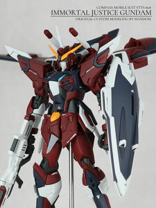Art hand Auction HG 1/144 Immortal Justice Gundam Отремонтированный окрашенный готовый продукт, характер, Гандам, Готовый продукт