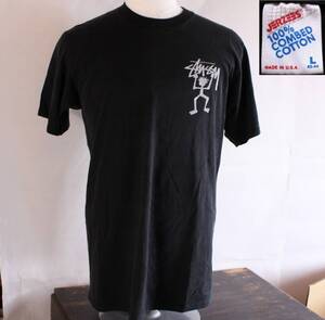 【レターパック送料無料】■ 80s～90s OLD STUSSY オールド ステューシー jerzeesボディ ダグ Lサイズ Tシャツ ヴィンテージ アメリカ製