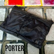 希少モデル　PORTER 30周年記念モデル　クラッチバッグ　ネイビー迷彩_画像1