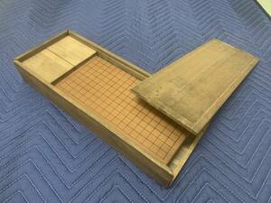 ■□昭和レトロ 折りたたみ式 ミニサイズ 木製 囲碁盤 ボードゲーム 囲碁■□