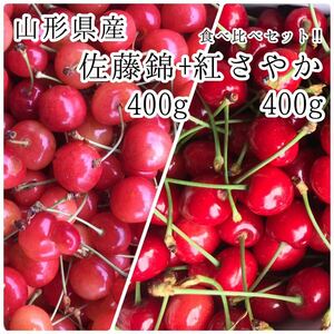 佐藤錦400g+紅さやか400g さくらんぼ 2980円 山形県産 訳あり家庭用 食べ比べセット