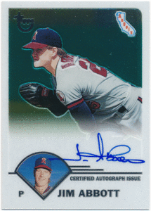 Jim Abbott MLB 2003 Topps Retired Signature Auto автограф автограф авто Jim *aboto