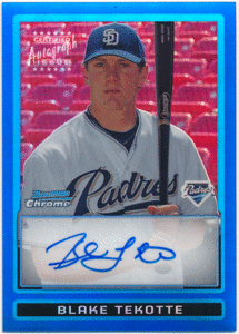 ☆ Blake Tekotte MLB 2009 Bowman Chrome Blue Refractor Auto 150枚限定 直筆サイン ブルーリフラクターオート ブレイク
