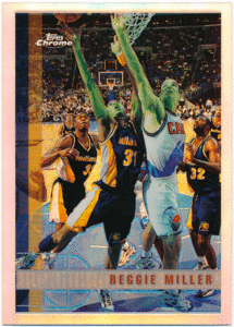 Reggie Miller NBA 1997-98 Topps Chrome Refractorliflakta- card reji-* mirror 